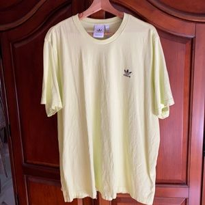 adidas fluorescent yellow Essential Embroidered T shirt men’s 2XL